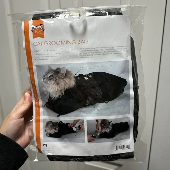 Cat Grooming Bag. Black Large - Picture 2 of 3